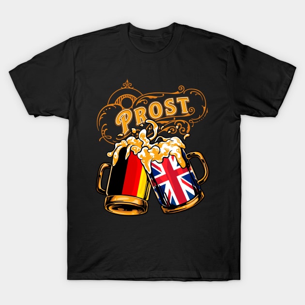 Oktoberfest Wiesn Prost Deutschland - United Kingdom-UK T-Shirt by TonTomDesignz